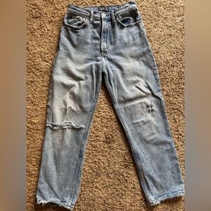Abercrombie & Fitch Ultra High Rise Straight Jeans | 26x25 | Distressed